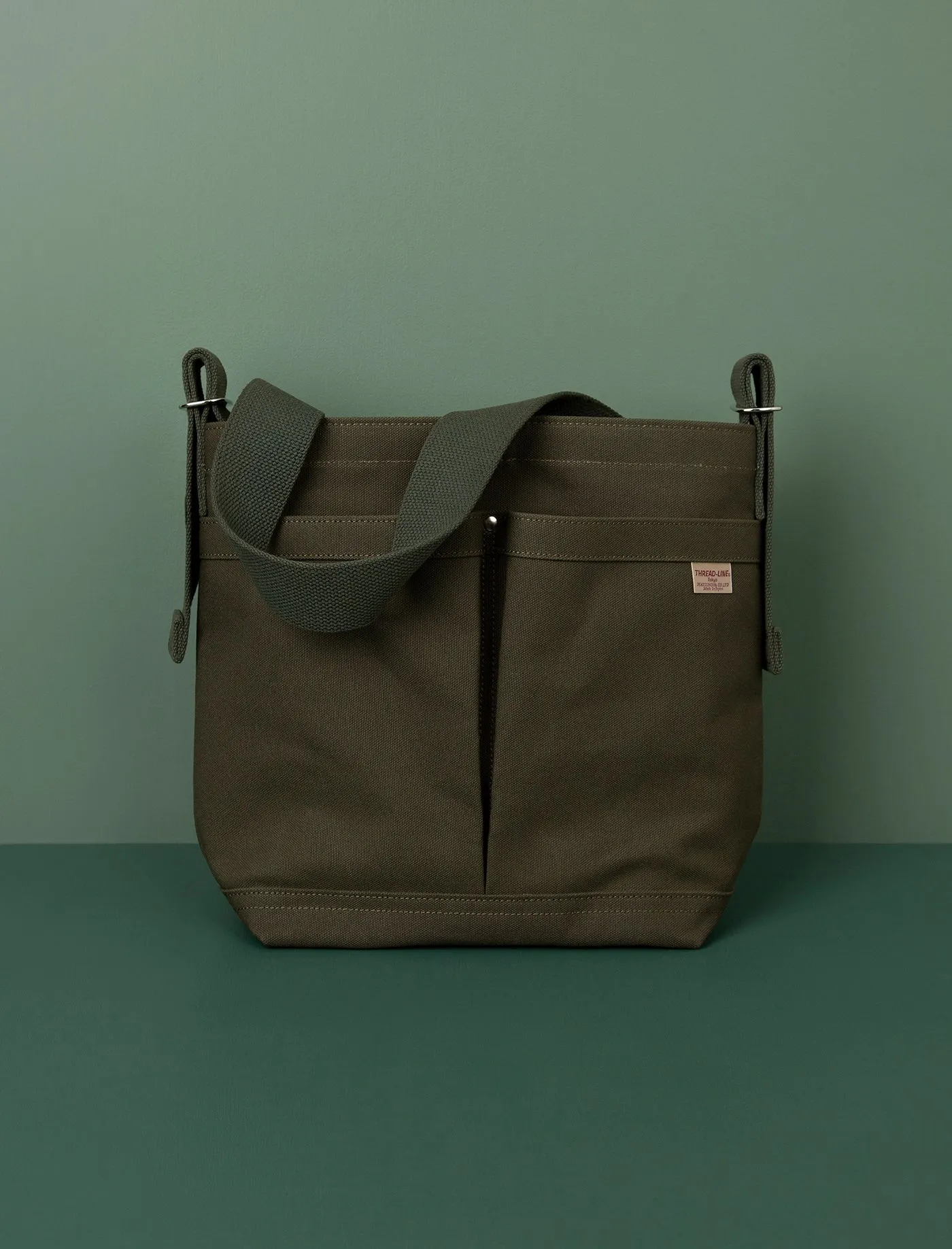 2 Pocket Crossbody Tote // Green