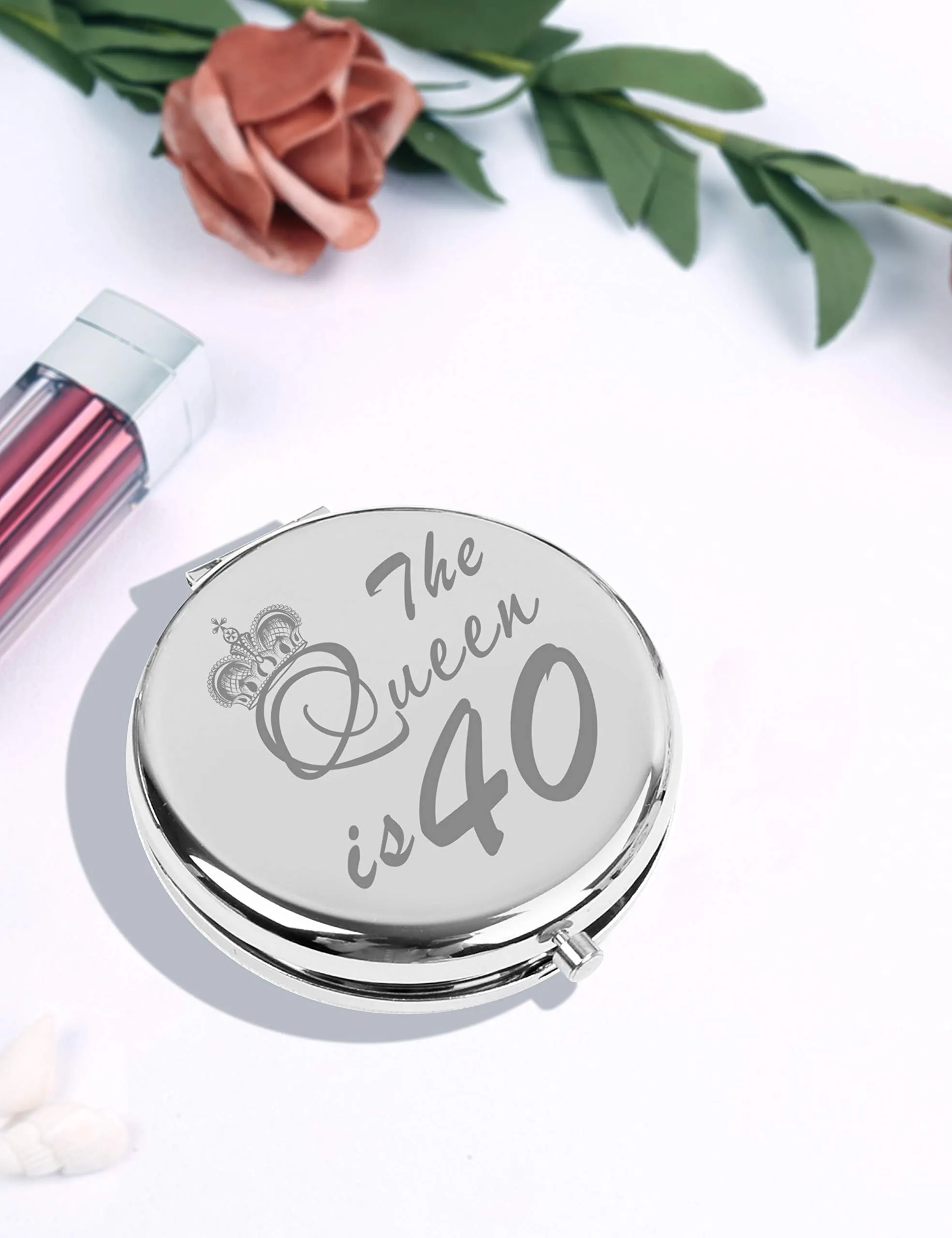 40th Birthday Compact Mirror, 40th Birthday Makeup Mirror, 40th Birthday Gifts for Women