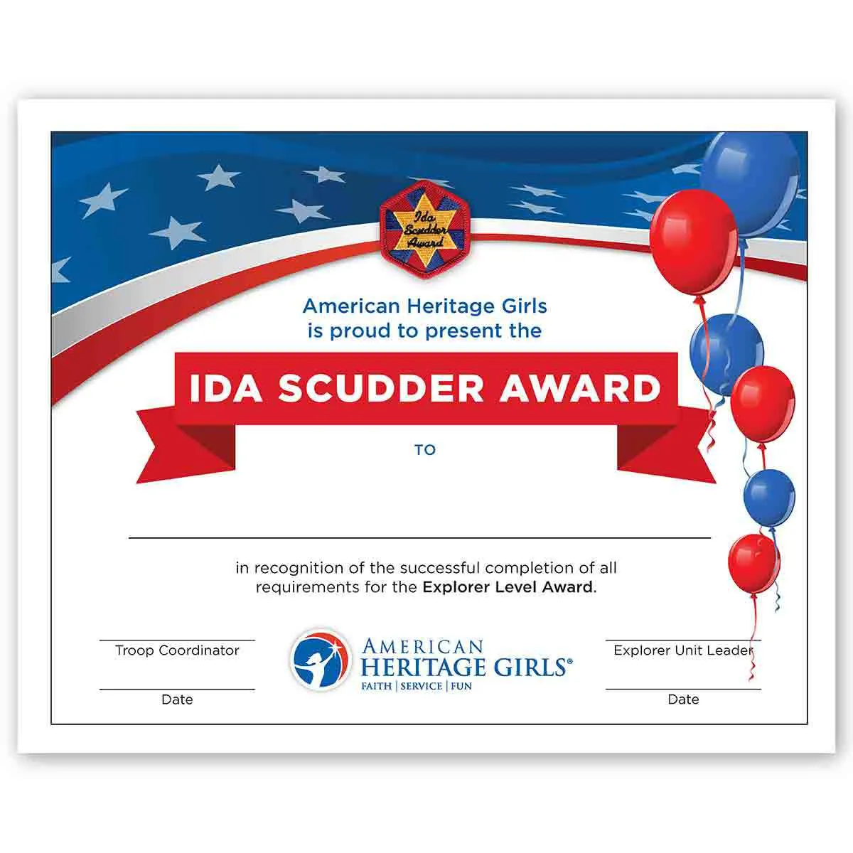 AHG Level Award Certificates – Patriotic Designs