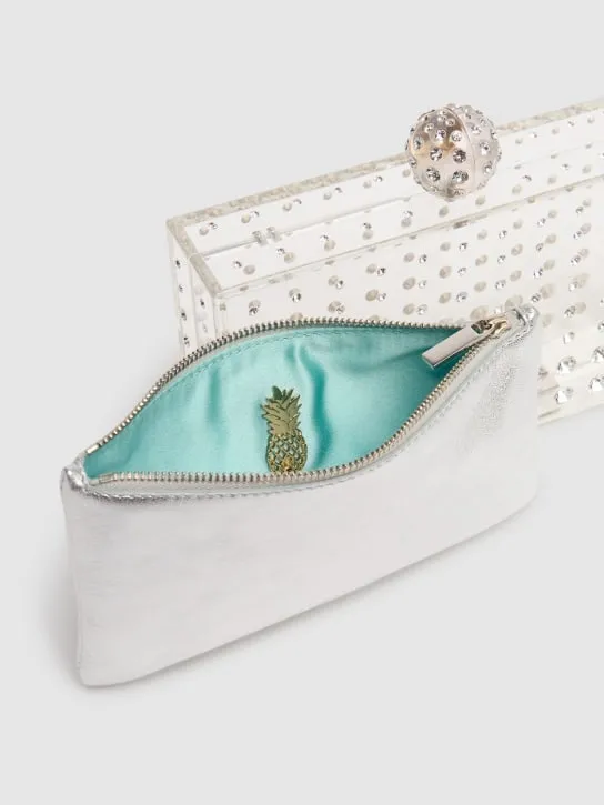 Aquazzura   Tequila resin clutch w/crystals 