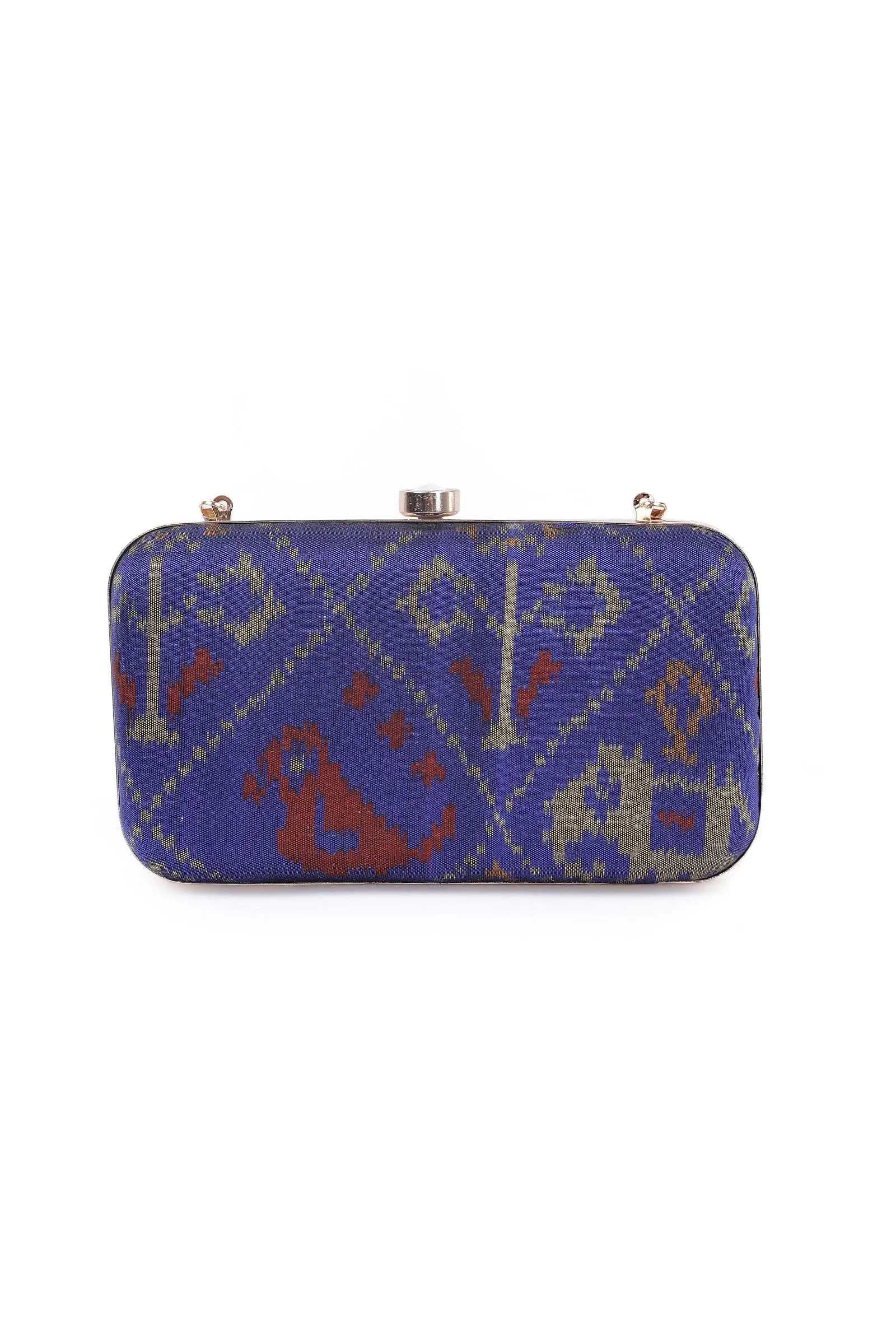 Azure Blue Patola Clutch