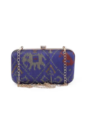 Azure Blue Patola Clutch