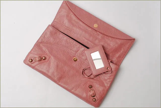 Balenciaga Giant Envelope Clutch Bag Vintage Pink/Gold Hardware