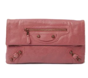 Balenciaga Giant Envelope Clutch Bag Vintage Pink/Gold Hardware