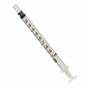 BD Enteral Oral Syringes 1 mL Clear Barrel with Tip Cap 100/Bag