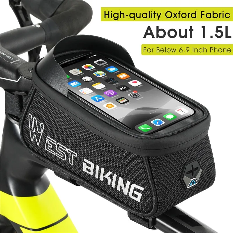 Bicycle Bag Sensitive Touch Screen Bike Phone Bag Front Frame Reflective MTB Road Cycling Accessories Panniers