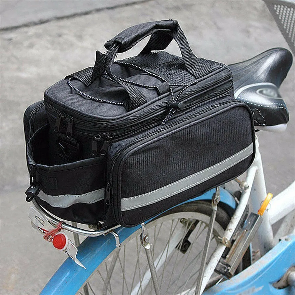 Bicycle Bike Rear Seat Bag Waterproof Bike Pannier Rack Pack Shoulder Cycling Carrier