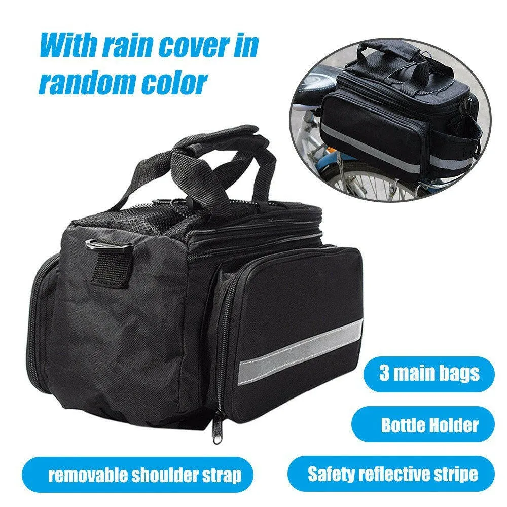 Bicycle Bike Rear Seat Bag Waterproof Bike Pannier Rack Pack Shoulder Cycling Carrier