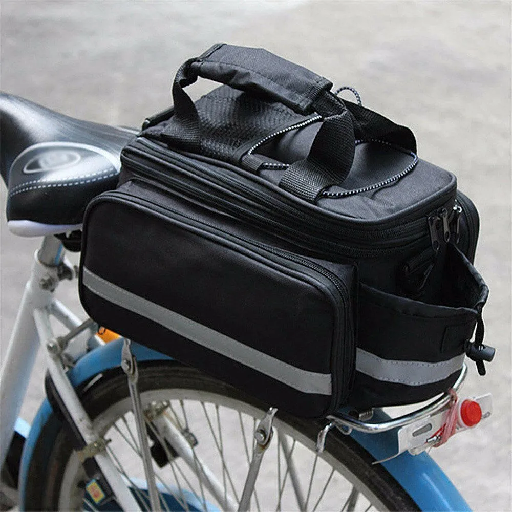 Bicycle Bike Rear Seat Bag Waterproof Bike Pannier Rack Pack Shoulder Cycling Carrier