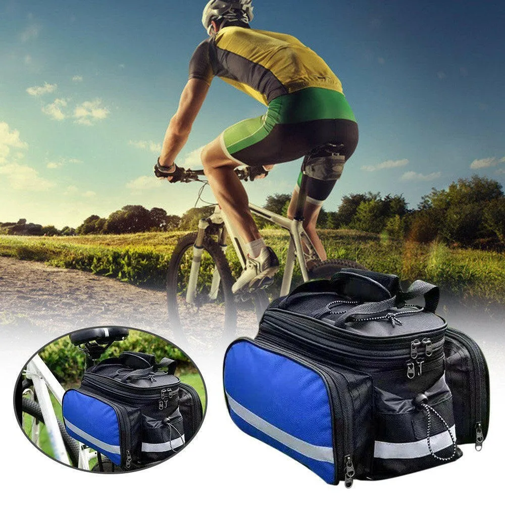 Bicycle Bike Rear Seat Bag Waterproof Bike Pannier Rack Pack Shoulder Cycling Carrier