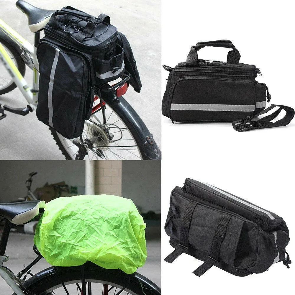 Bicycle Bike Rear Seat Bag Waterproof Bike Pannier Rack Pack Shoulder Cycling Carrier