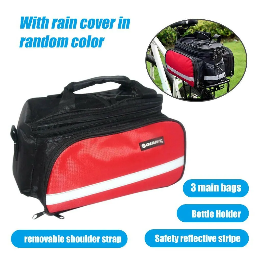 Bicycle Bike Rear Seat Bag Waterproof Bike Pannier Rack Pack Shoulder Cycling Carrier