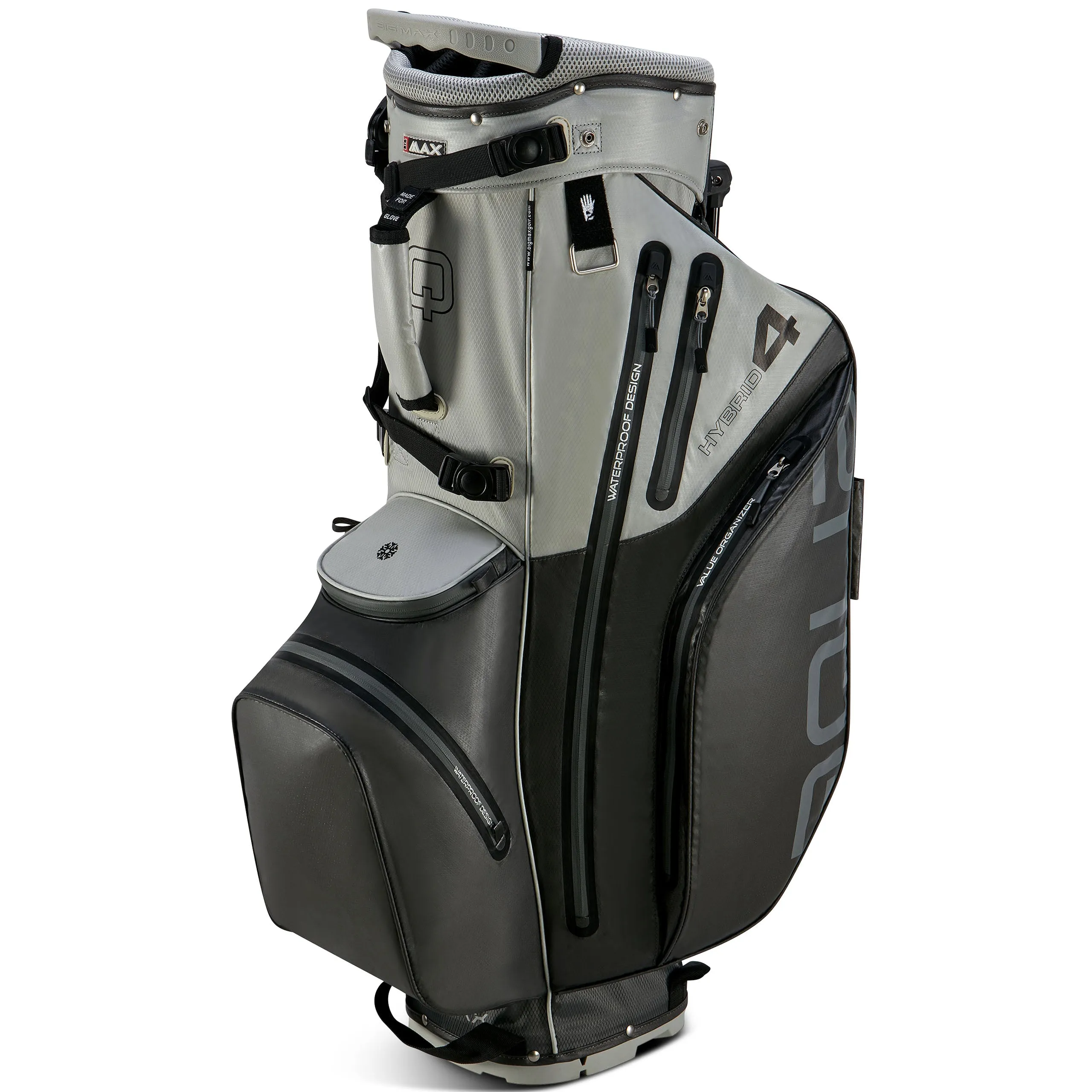 Big Max Aqua Hybrid 4 Waterproof Stand Bag - Grey/Silver