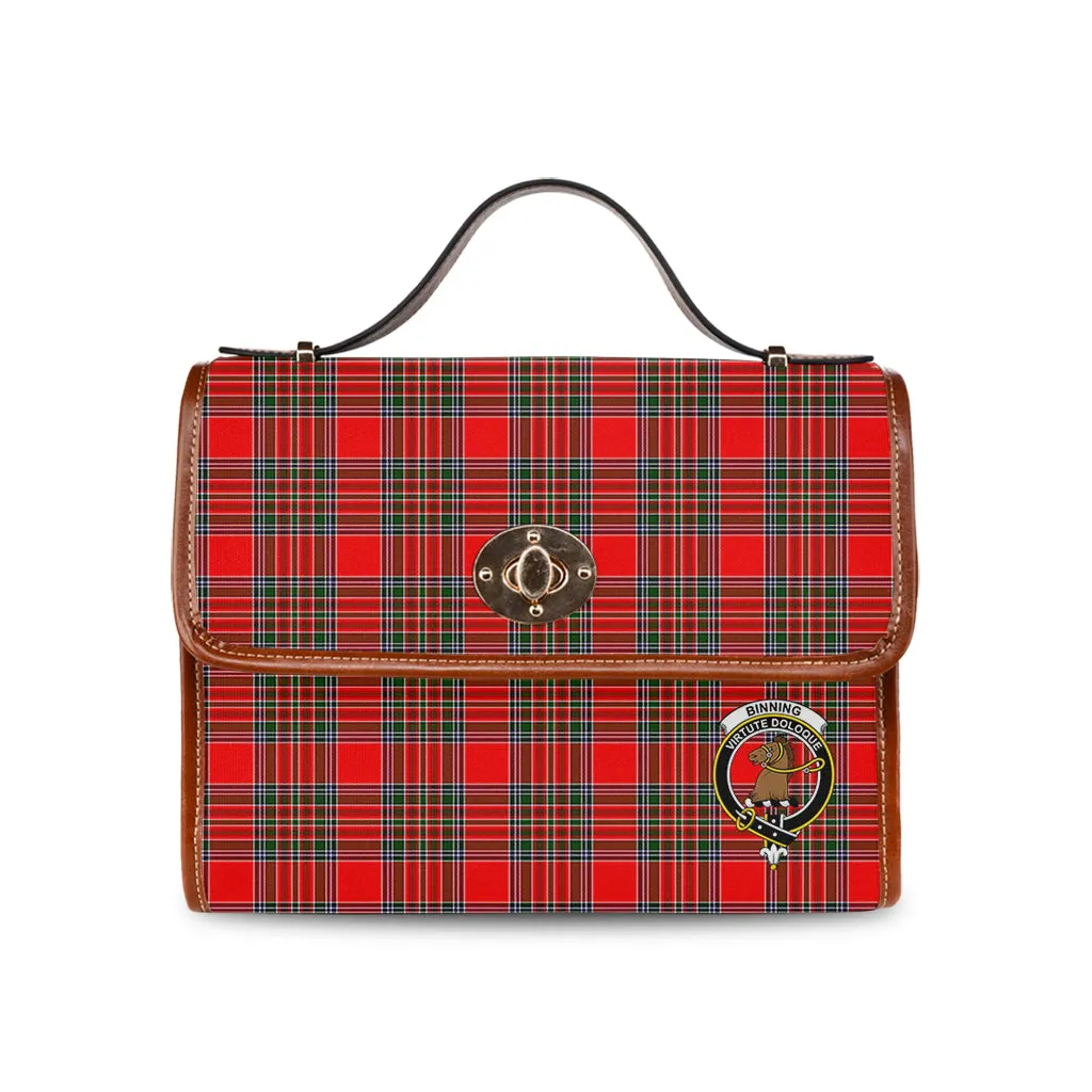 Binning Tartan Waterproof Canvas Bag with Family Crest