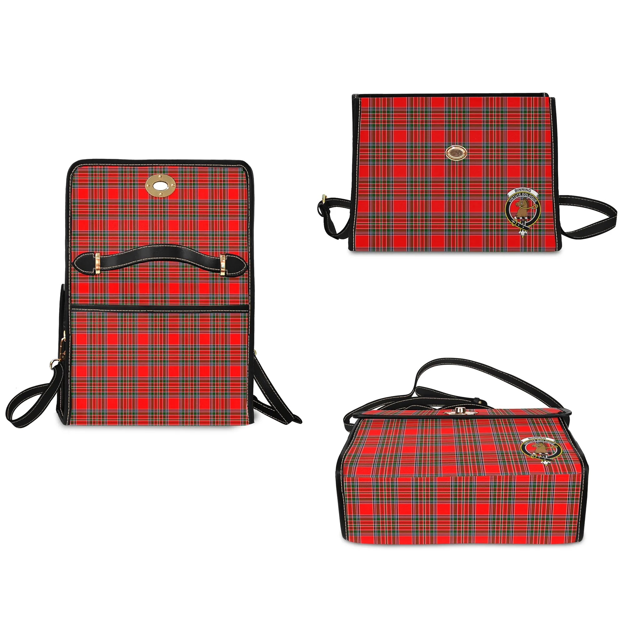 Binning Tartan Waterproof Canvas Bag with Family Crest