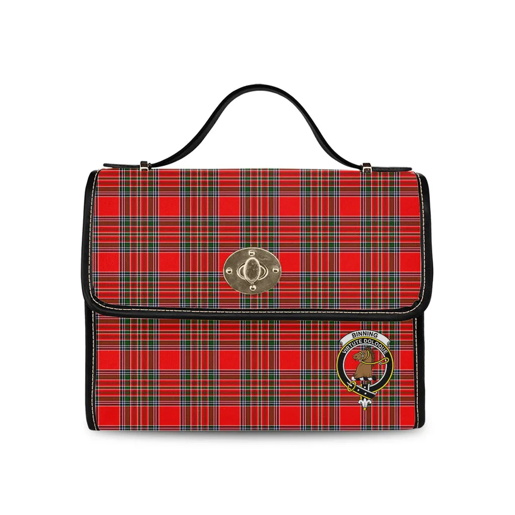 Binning Tartan Waterproof Canvas Bag with Family Crest