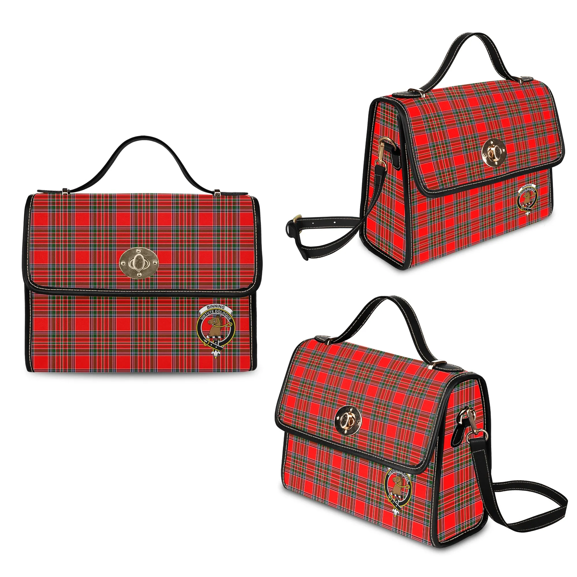 Binning Tartan Waterproof Canvas Bag with Family Crest