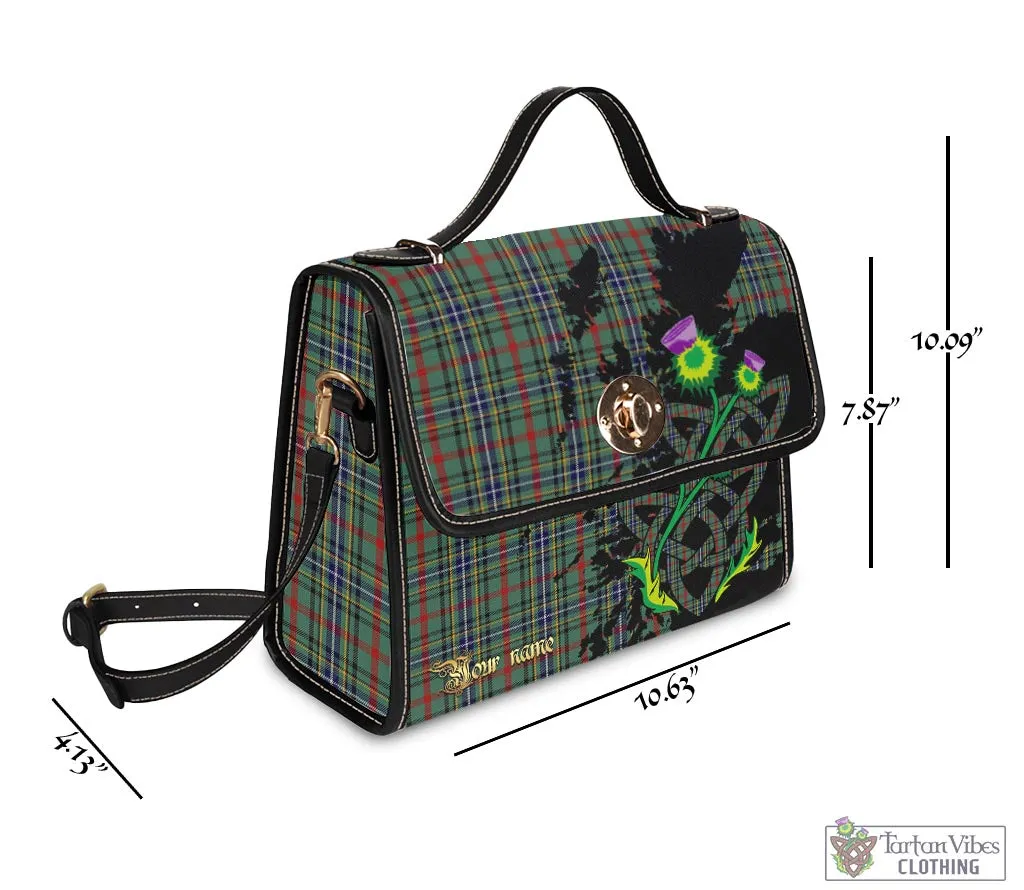 Bisset Tartan Waterproof Canvas Bag with Scotland Map and Thistle Celtic Accents