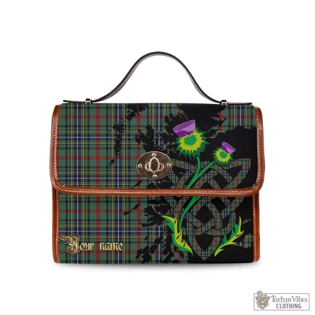 Bisset Tartan Waterproof Canvas Bag with Scotland Map and Thistle Celtic Accents