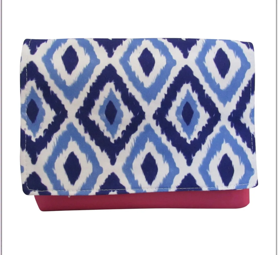 Blue Ikat Convertible Clutch