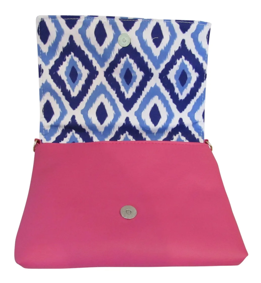 Blue Ikat Convertible Clutch