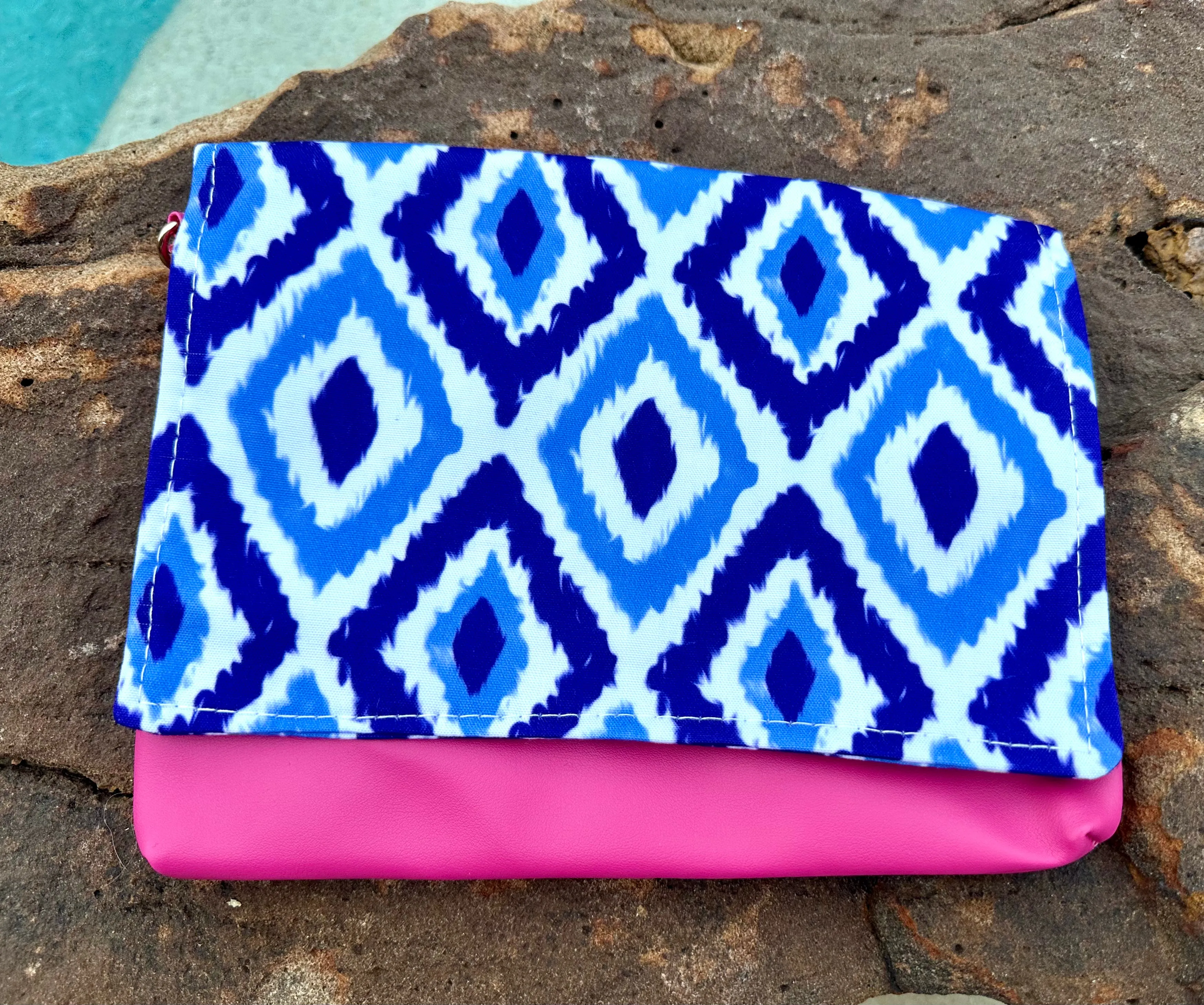 Blue Ikat Convertible Clutch