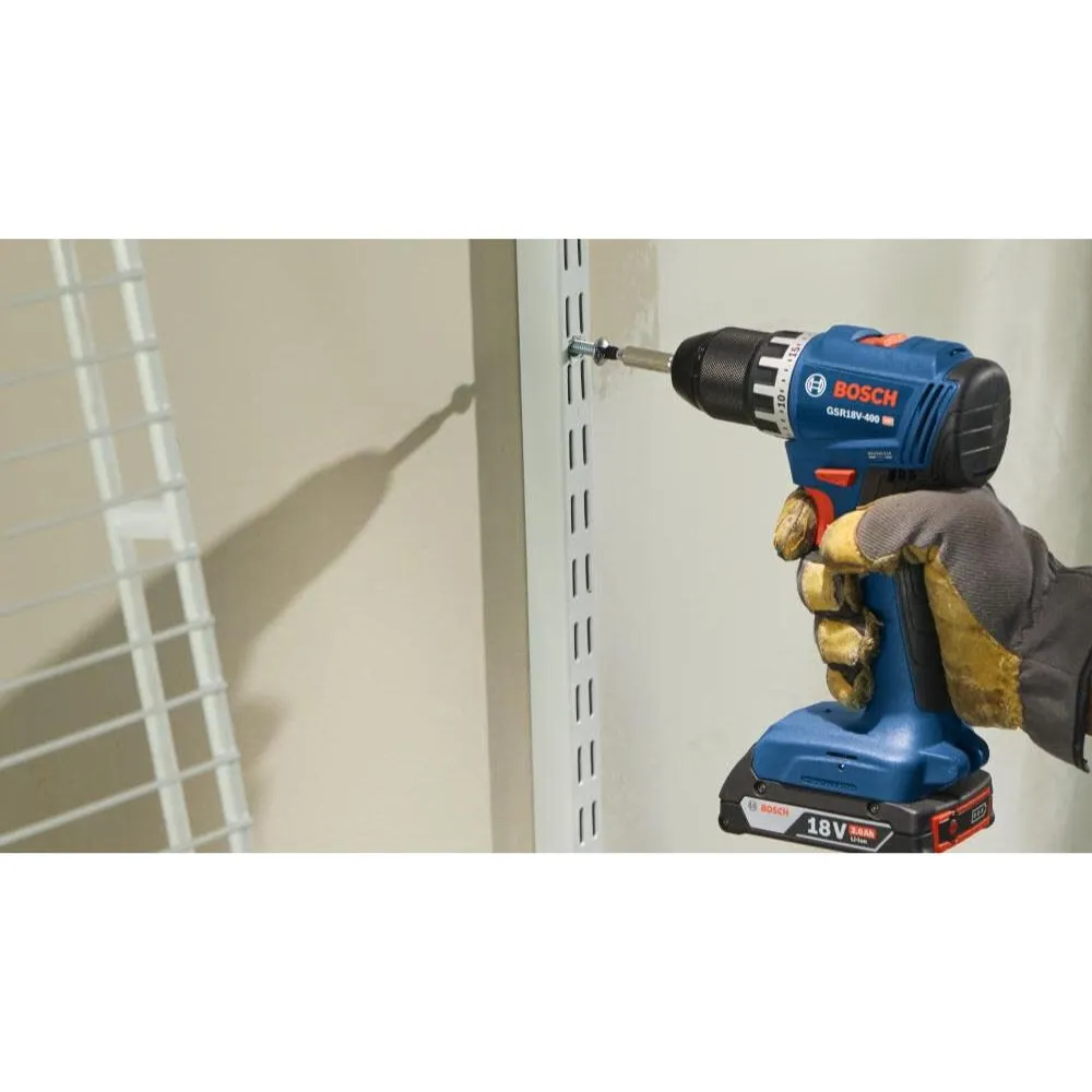 Bosch GSR18V-400B12 18V Compact Brushless 1/2" Drill/Driver Kit with (1) 2.0 Ah SlimPack Battery