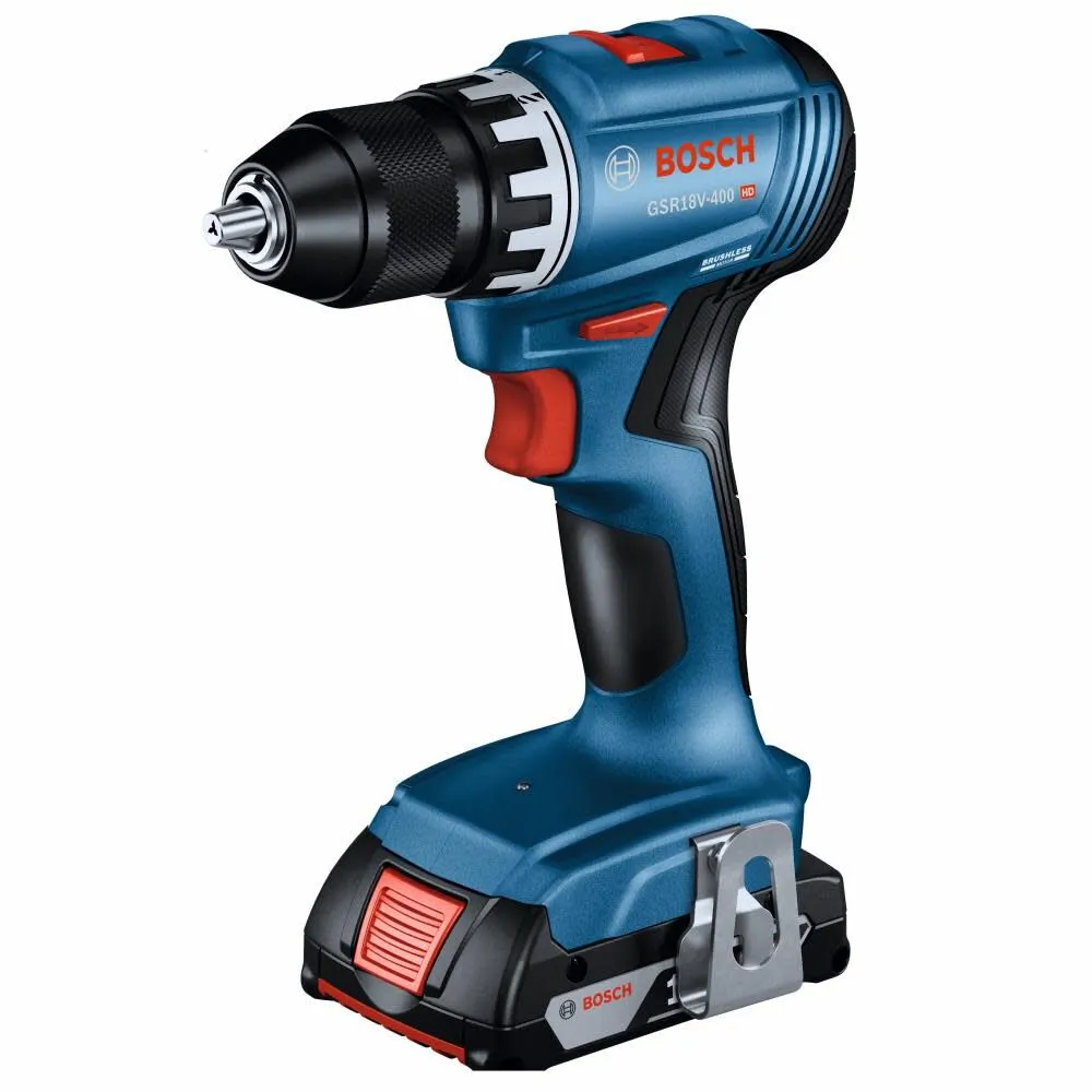 Bosch GSR18V-400B12 18V Compact Brushless 1/2" Drill/Driver Kit with (1) 2.0 Ah SlimPack Battery