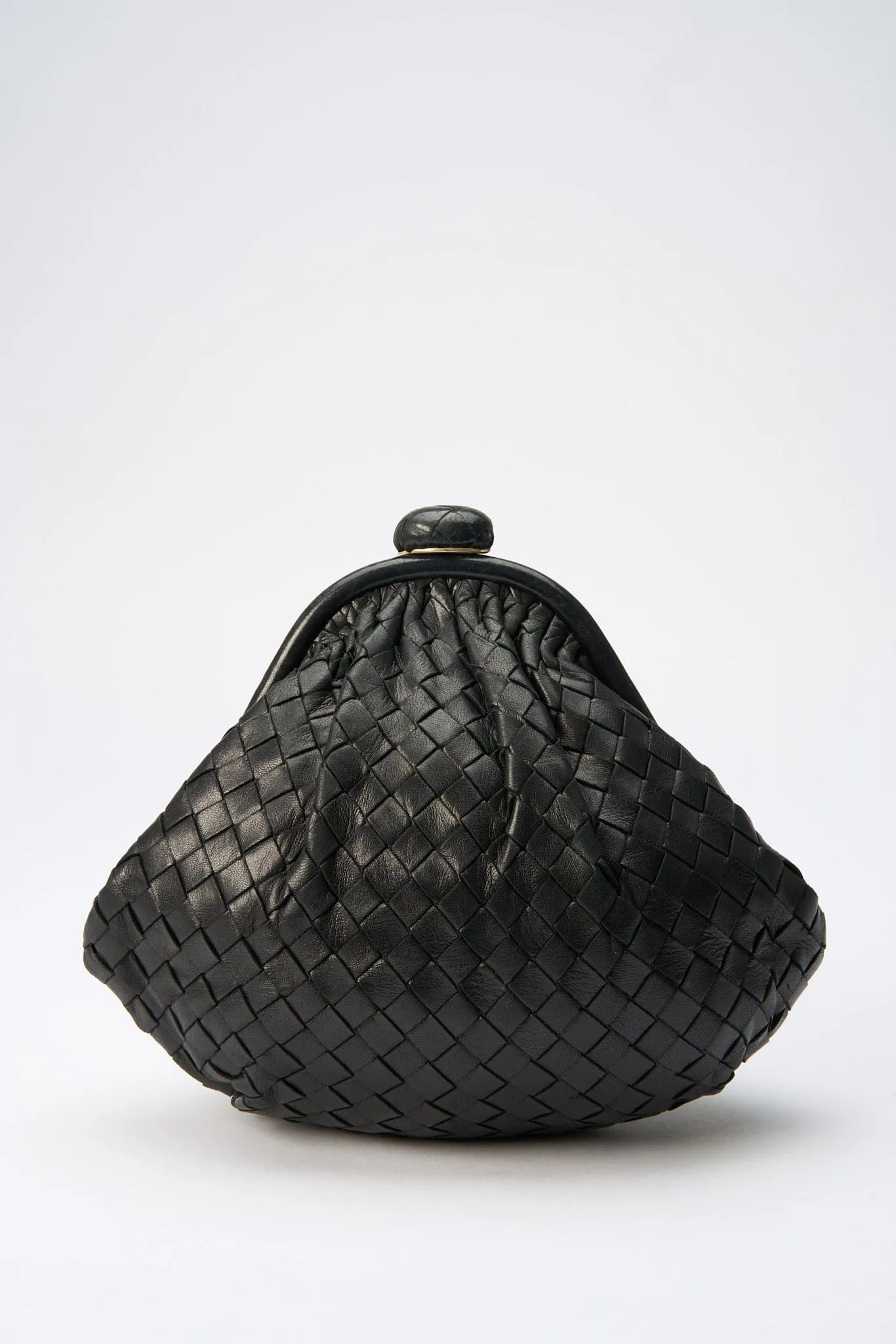 Bottega Veneta Intrecciato Leather Clutch Bag - Black