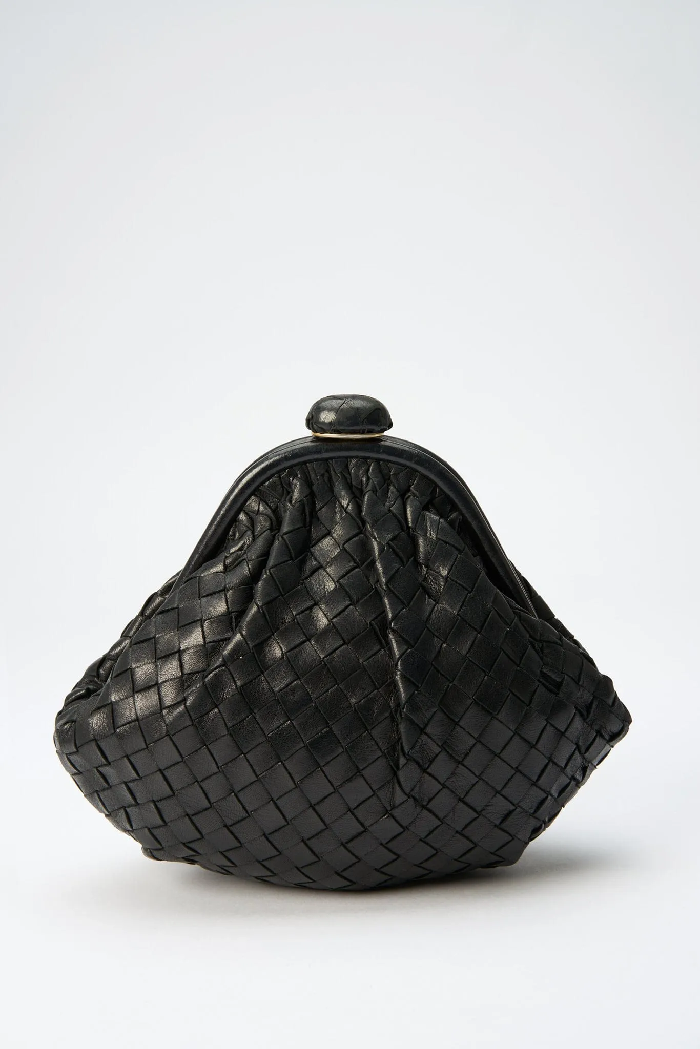 Bottega Veneta Intrecciato Leather Clutch Bag - Black