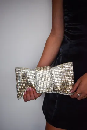 Bow Clutch Purse- Gold