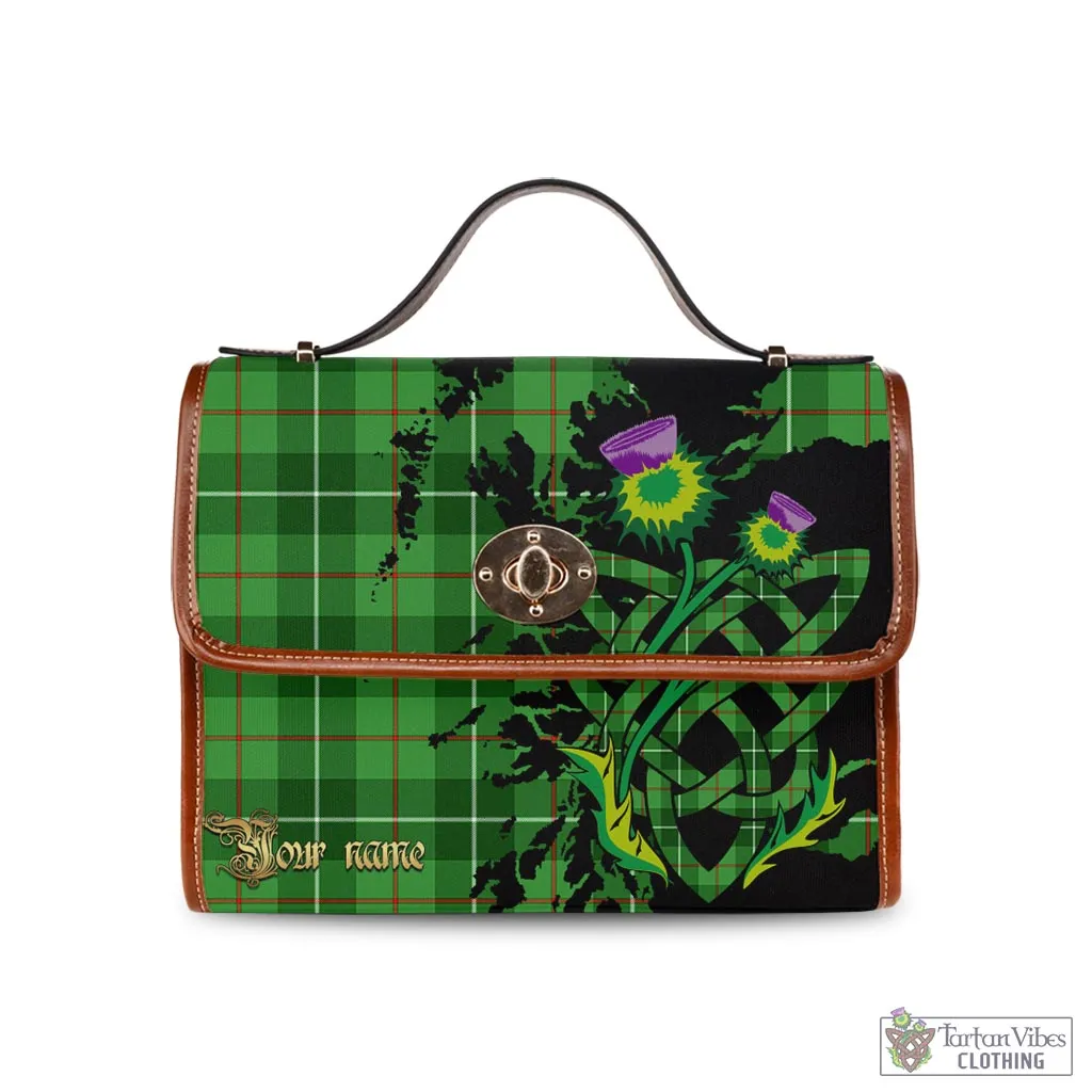 Boyle Tartan Waterproof Canvas Bag with Scotland Map and Thistle Celtic Accents