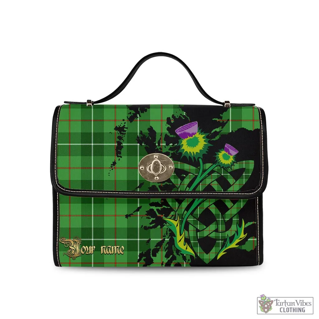 Boyle Tartan Waterproof Canvas Bag with Scotland Map and Thistle Celtic Accents