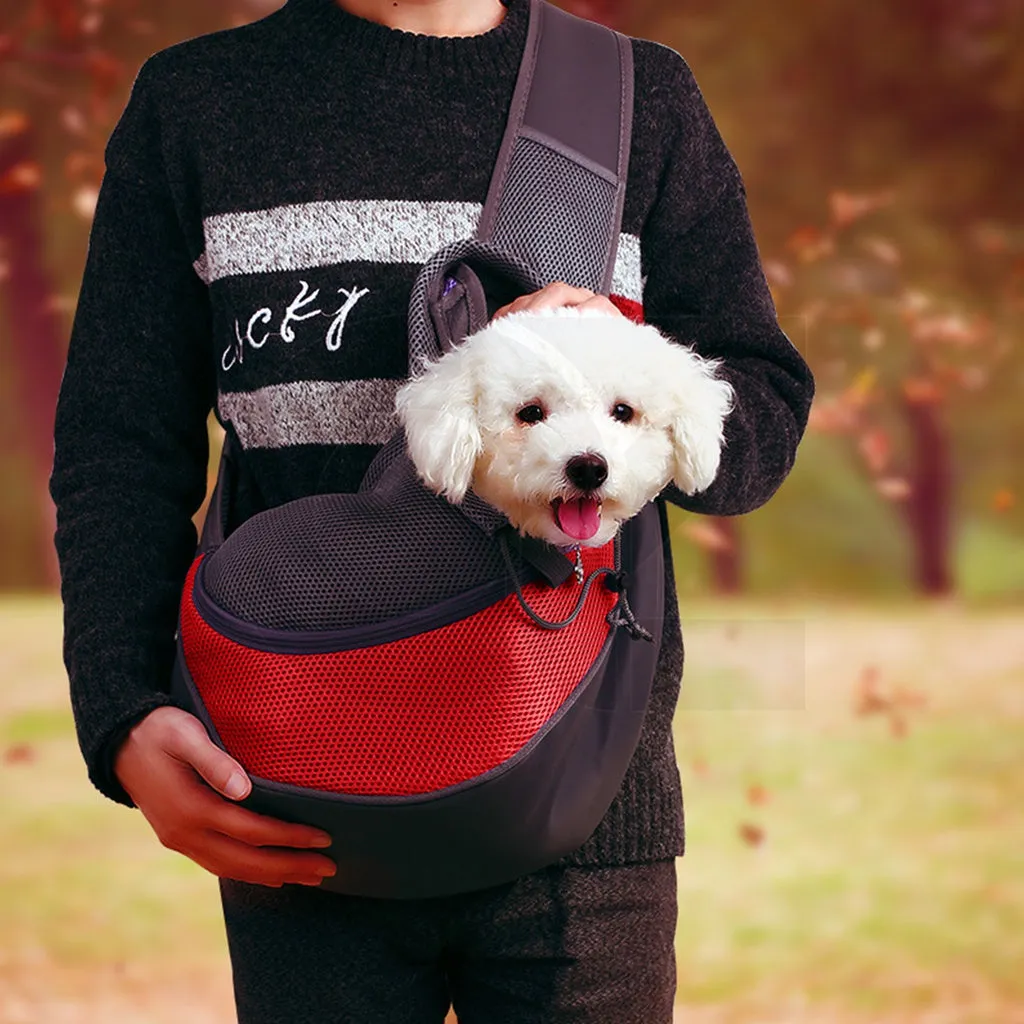 Breathable Large Pet Sling Pouch, Safety Collar - Floofi