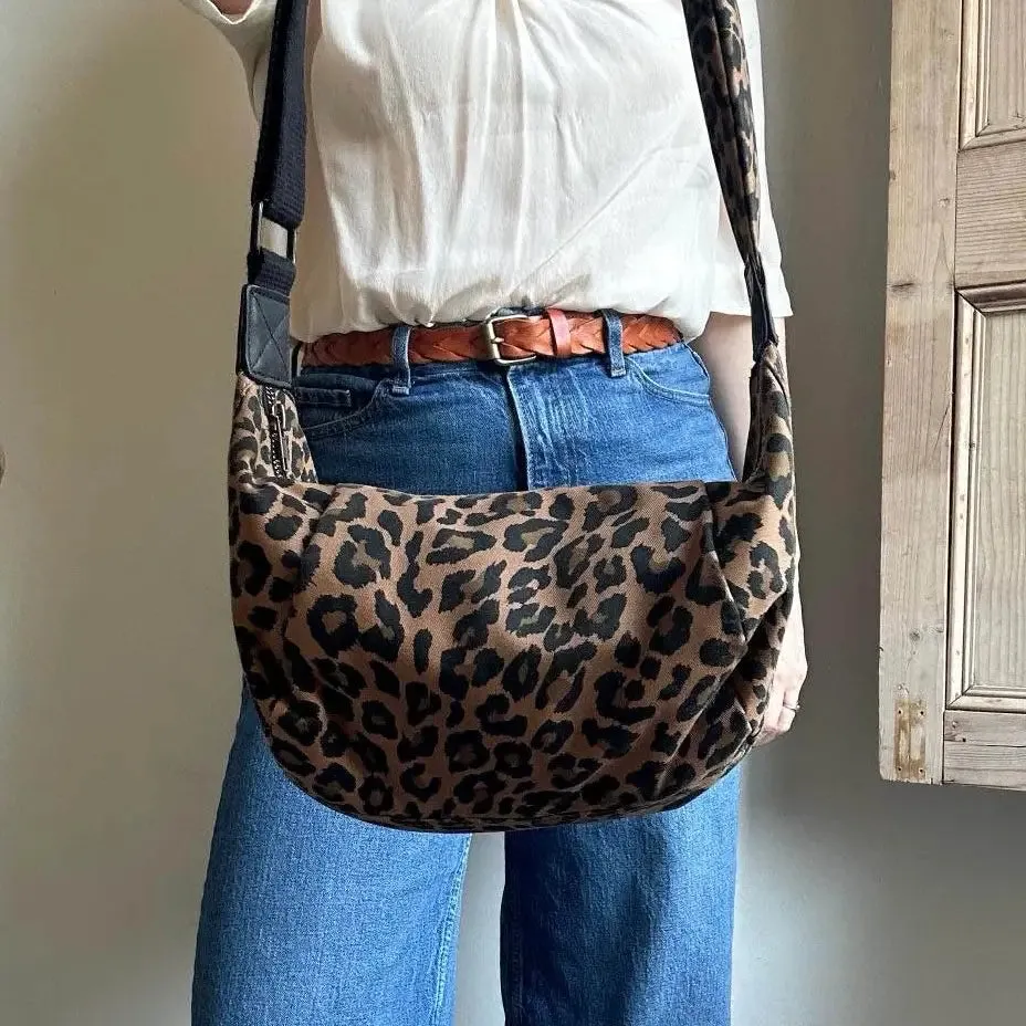 Brixton Cross Body Sling Bag - Leopard Print Brown - Small