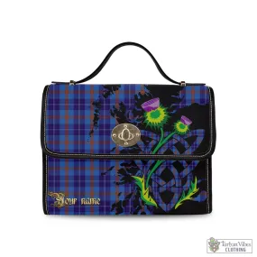 Bryson Tartan Waterproof Canvas Bag with Scotland Map and Thistle Celtic Accents