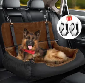 Car Travel Seat with Storage Bag and Safety Belt for Small and Medium Dogs