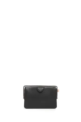 Carrington Clutch in Black Textured Leather