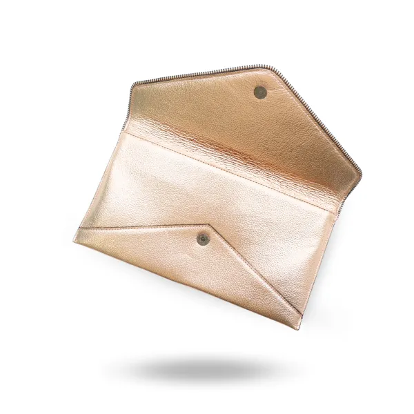 CASTLECRAG - Womens Rose Gold Leather Envelope Clutch Bag Evening Pouch