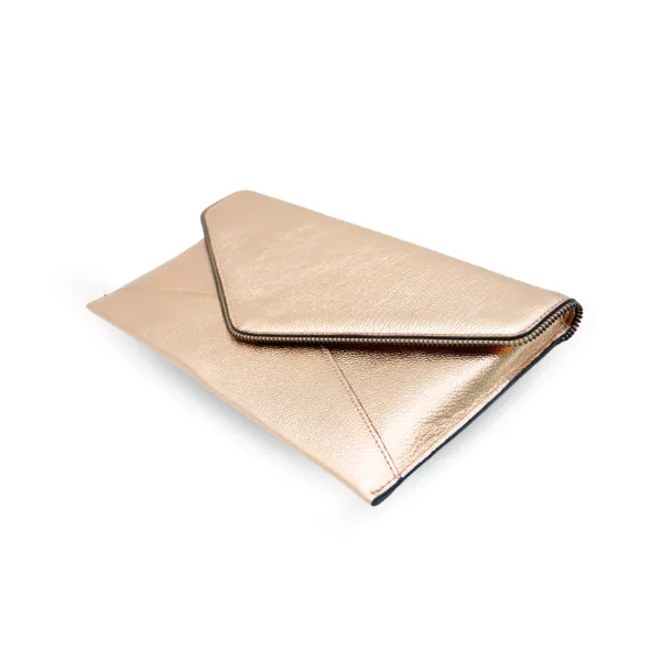 CASTLECRAG - Womens Rose Gold Leather Envelope Clutch Bag Evening Pouch