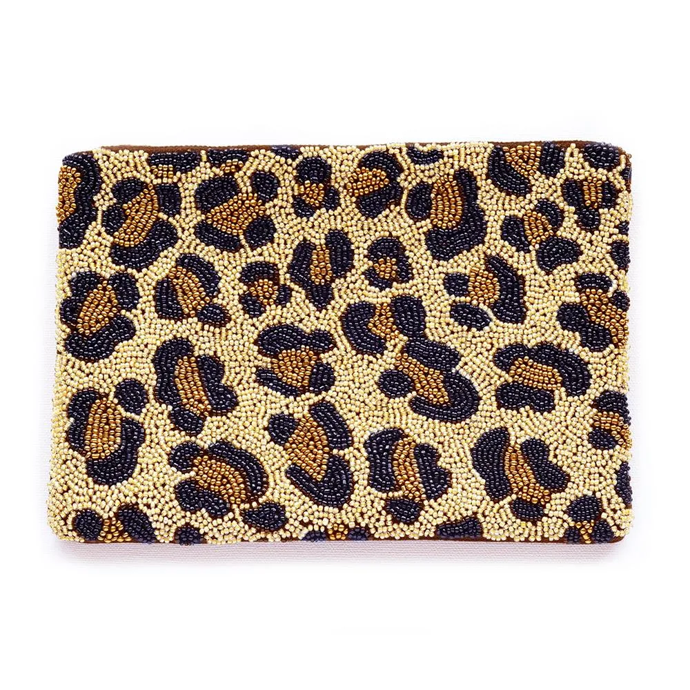 Cheetah Beaded Clutch