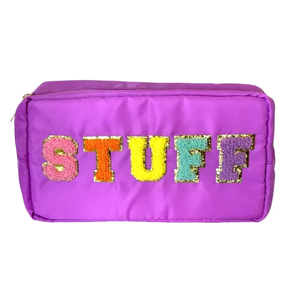 chenille letter cosmetic bag