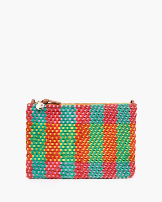 Clare V - Summer Flat Clutch w/ Tabs in Multi Condessa Plaid