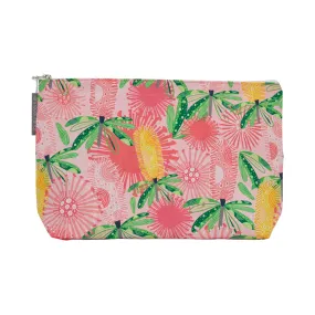 Cosmetic Bag - Cotton - Large - Pink Banksia