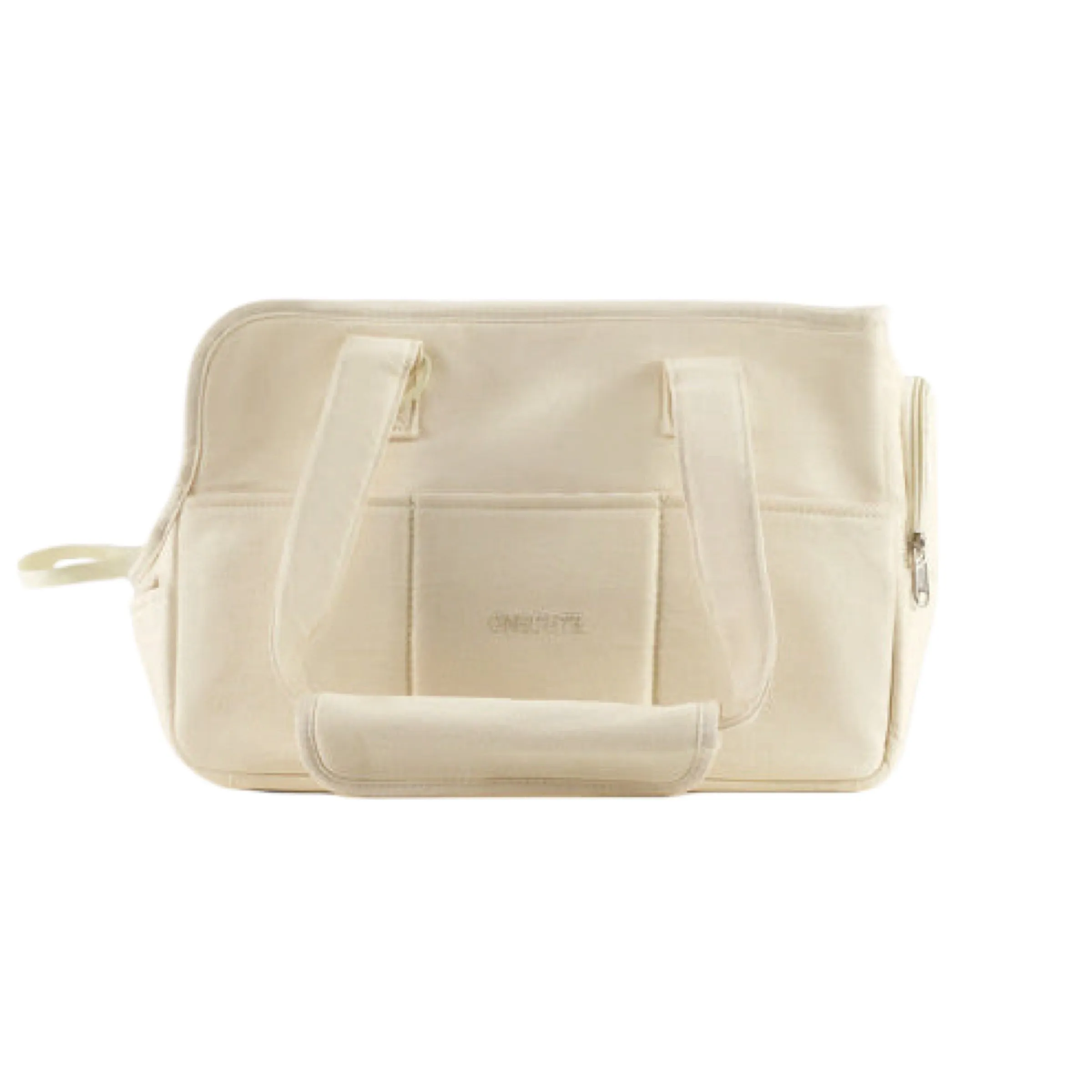 Cotton Adventures Pet Carrier Purse Hand Messenger Light Milky Beige in Size Small 14” x 7” x 17” / Medium 16” x 7” x 12”