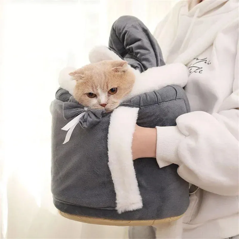 Cozy Pet Carrier Backpack for Cats and Small Dogs - Warm and Portable