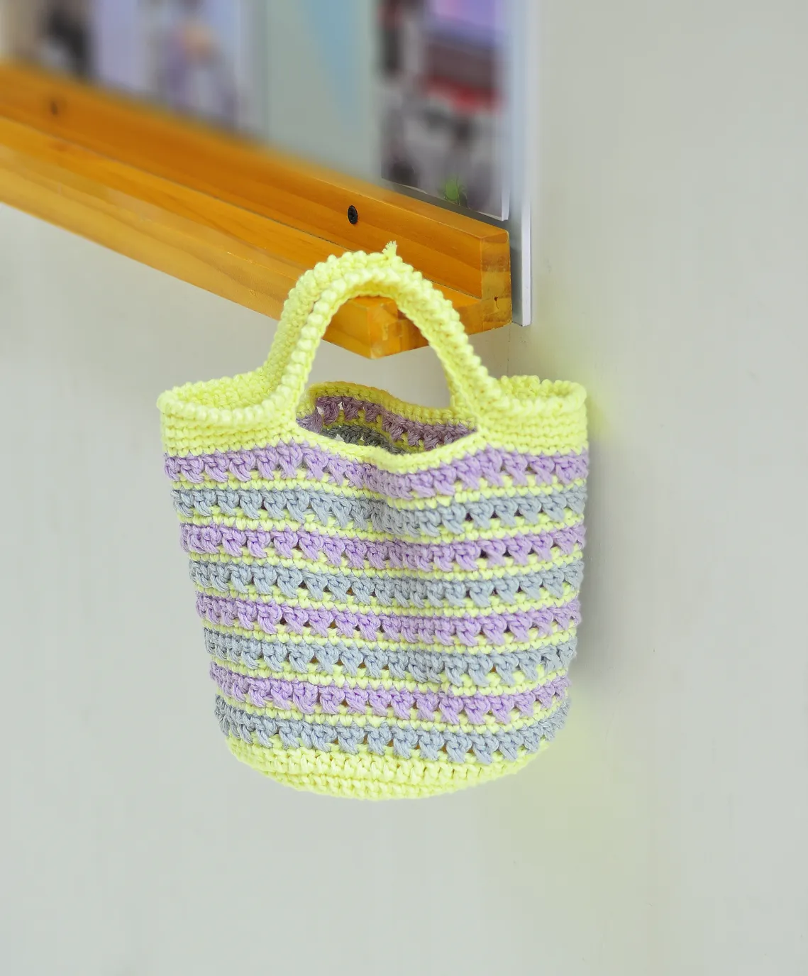 Crossed Long Double Crochet Bag Stitch Tutorial