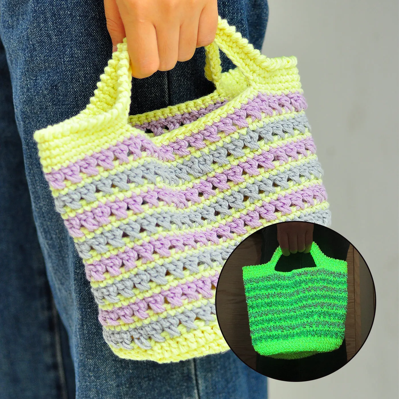 Crossed Long Double Crochet Bag Stitch Tutorial