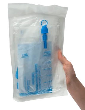 Cure Closed System Kit Straight Tip Intermittent Urinary Catheter with 1500 mL