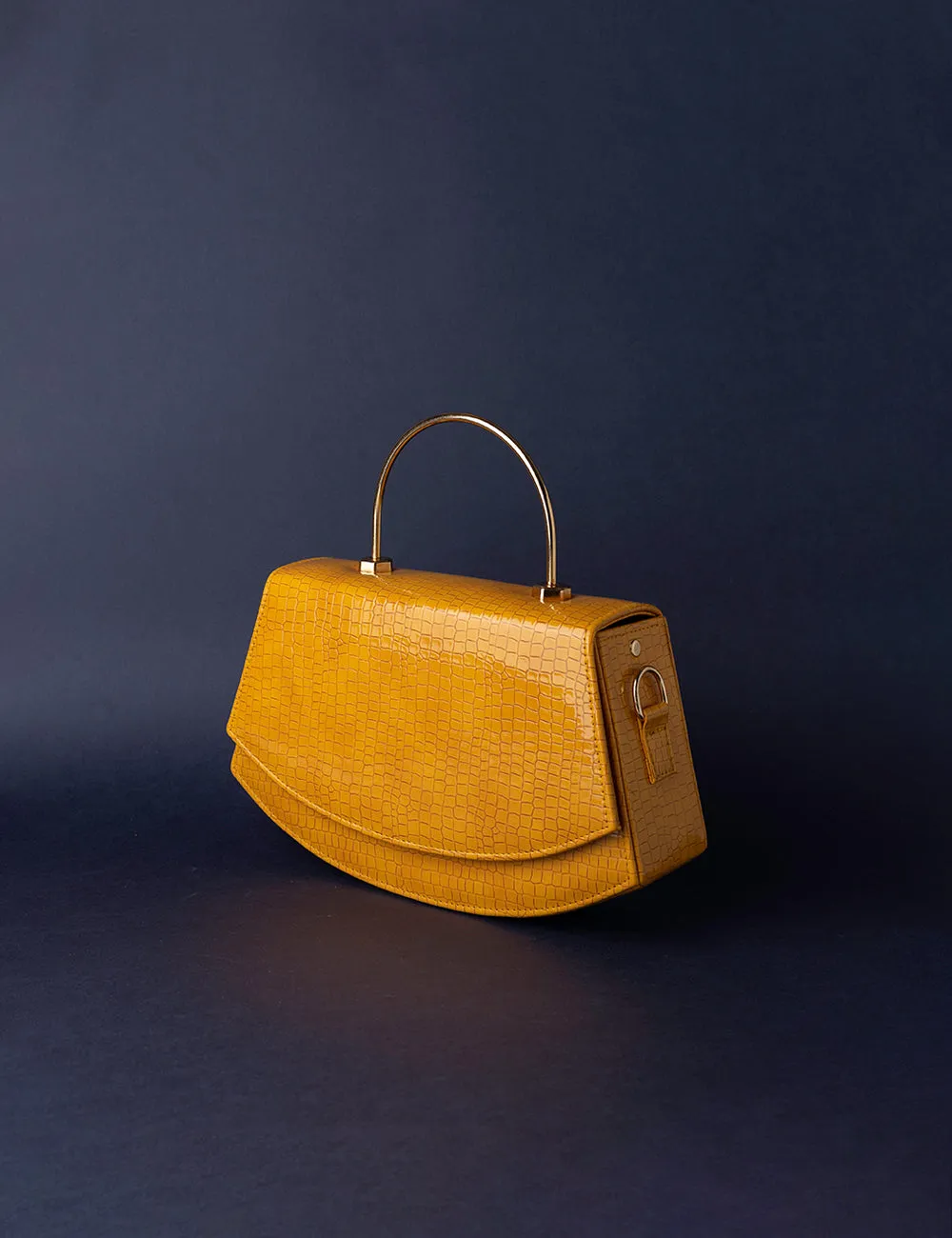 Curved Clutch Mustard yellow